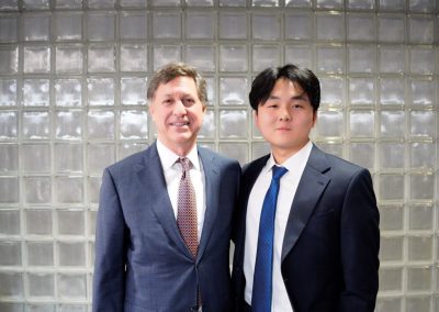 Blair Effron, co-founder of Centerview Partners, and Siyang Ding of Weston Talks after the Columbia University event